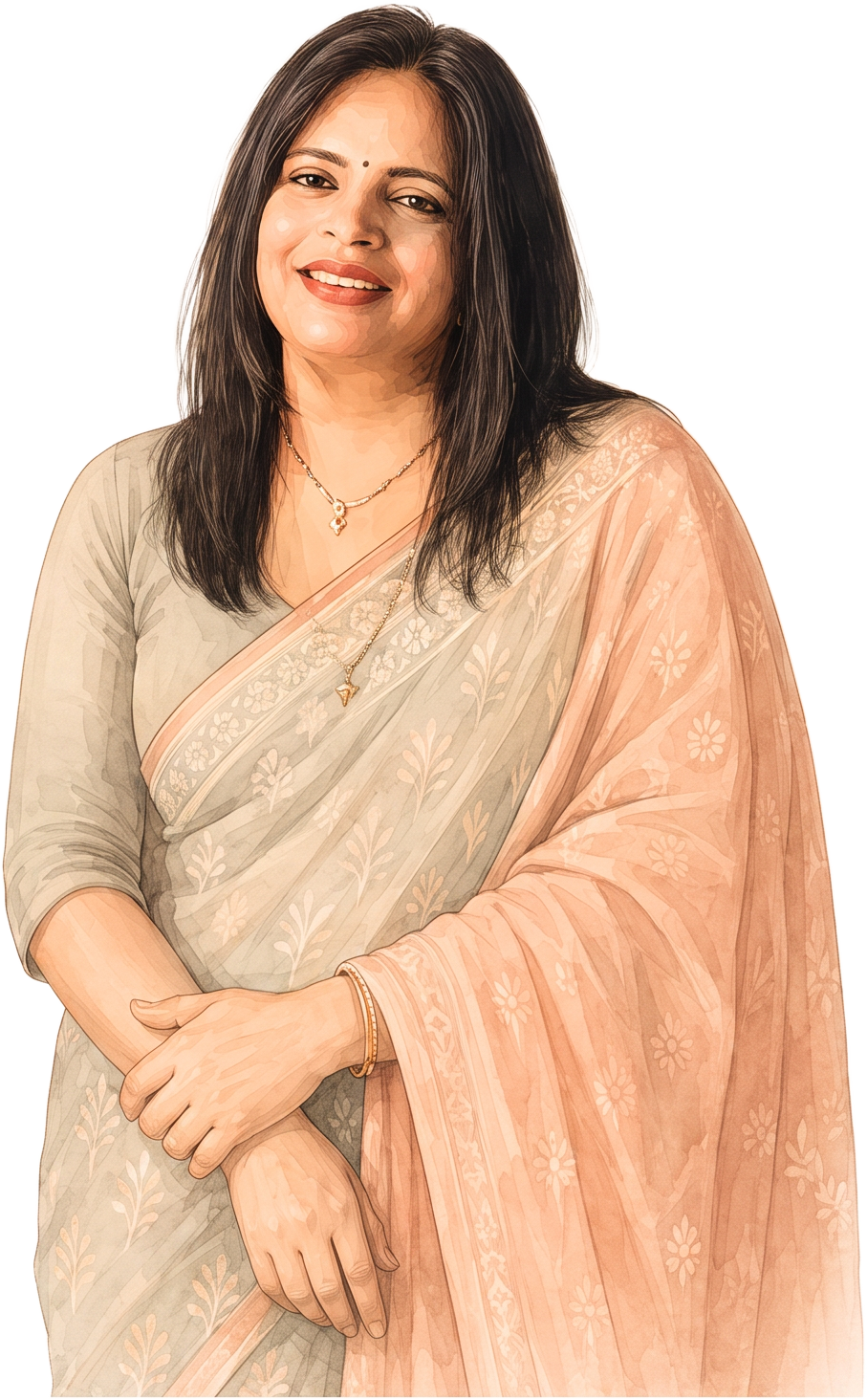 Illustrated portrait of the mother behind Mom's Kitchen